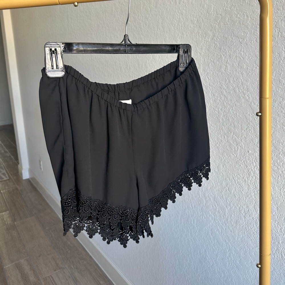 Show Me Your Mumu Black Lace Trim Women's Shorts